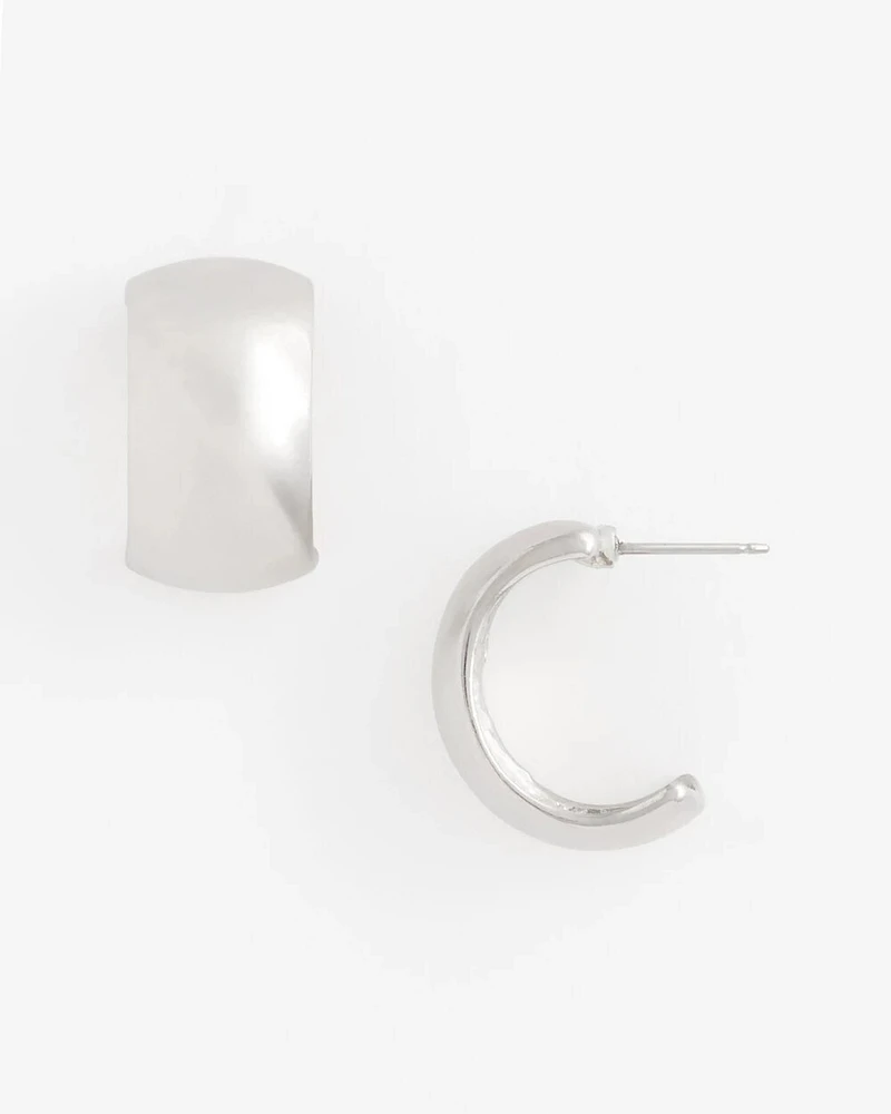 No Droop® Silver-Tone Hoop Earrings