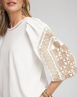Bubble Hem Pleated Cotton Top