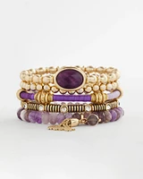 Purple Agate Stone Stretch Bracelet