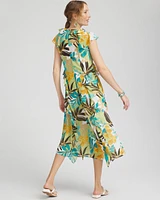 Chiffon Floral Faux Wrap Dress