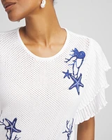 Ocean Motif Pullover Sweater