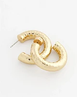 No Droop® Textured Goldtone Hoop Earrings