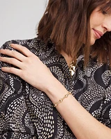 Gold-tone Medium Bead Stretch Bracelet