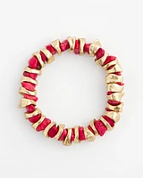 Goldtone Red Howlite Stone Bracelet