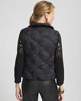 Nylon Fur Trim Puffer Vest