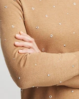 Studded Long Sleeve Pullover Sweater