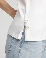 Sleeveless V-Neck Button Tank