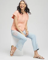 Slub Keyhole Neck Tee