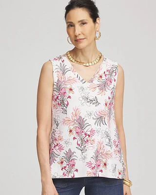 Floral Sleeveless V-Neck Tank