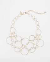 Short Goldtone Multi-Strand Link Necklace