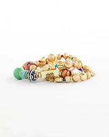Shell & Pearl Stretch Set of Three Bracelets