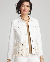 Floral Cutout Denim Jacket