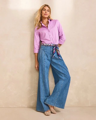 Drape Wide-Leg Jeans
