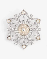 Mixed Metal Snowflake Brooch