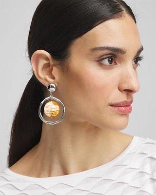 Neutral Iridescent Drop Earrings