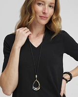 Adjustable Mixed Metal Pendant Necklace