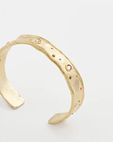 Pink Scattered Stone Flexible Cuff Bracelet