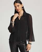 Sheer Pleated Blouse
