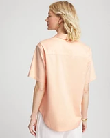 No Iron™ Embroidered Floral Short-Sleeve Shirt