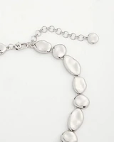 Silver-Tone Pebble Link Collar Necklace