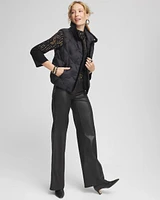 Nylon Fur Trim Puffer Vest