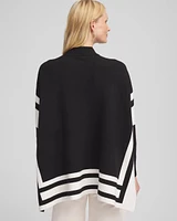 Colorblock Sweater Poncho