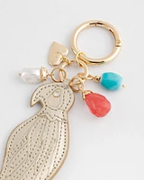 Red White & Blue Goldtone Parrot Bag Charm