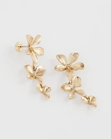 No Droop® Gold Tone Floral Drop Earrings