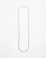 Single Silver-tone Nugget Necklace