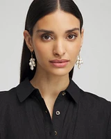 No Droop™ Faux-Pearl Cluster Earrings