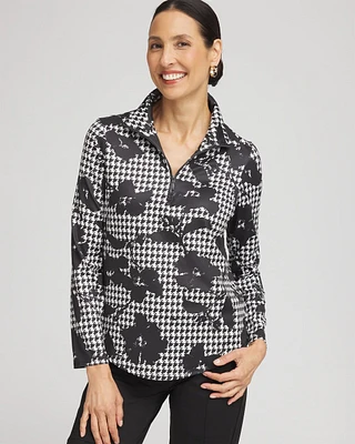 Zenergy® UPF Houndstooth Mock Neck Golf Top