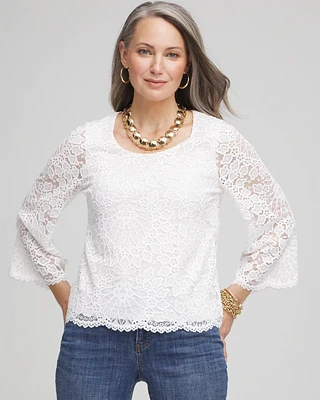 Scalloped Hem Lace Top