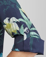 Satin Floral Maxi Shirtdress