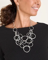 Short Silvertone Multi-Strand Link Necklace
