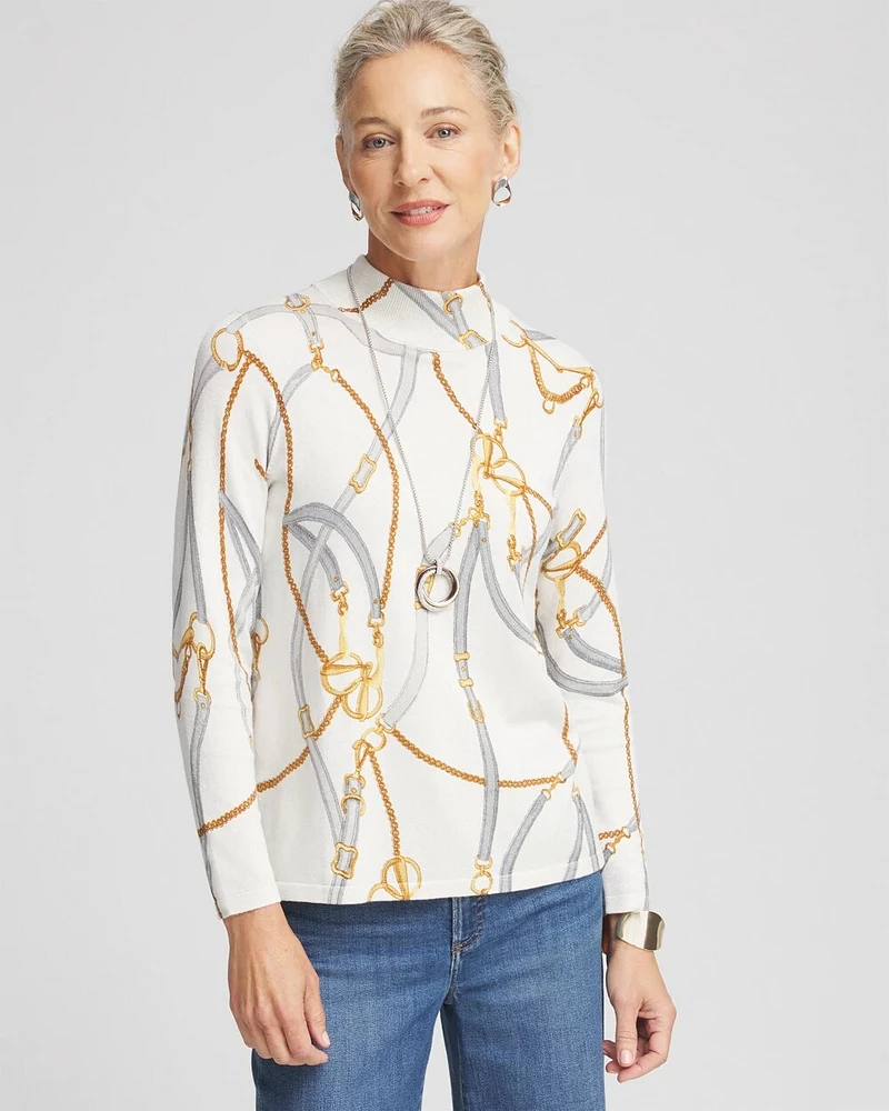 Shimmer Mockneck Pullover Sweater