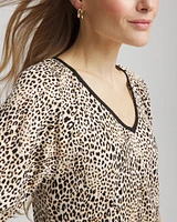 Leopard Braided Linen Top