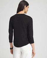 V-neck 3/4 Sleeve Tee