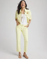 Girlfriend Frayed Cropped Jeans