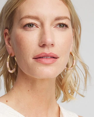 Pink Hoop Earrings