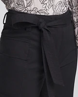 Belted Twill Utility Cropped Pants