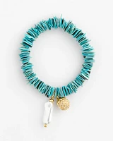 Turquoise Blue Seashell Stretch Bracelet