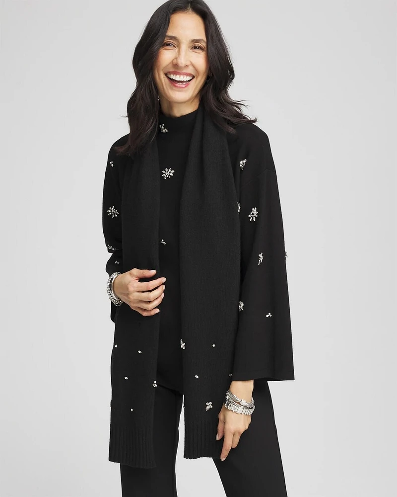 Embellished Cashmere Blend Scarf