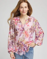 Floral Georgette Pintuck Blouse