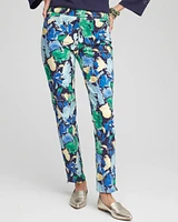 Brigitte™ Slub Floral Slim Ankle Pants