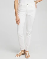 No Stain Girlfriend Fray Hem Ankle Jeans