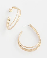 No Droop® Brass Triple Hoop Earrings