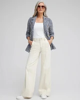 Pintuck High Rise Wide Leg Jeans
