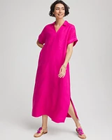 Linen Popover Kaftan Dress