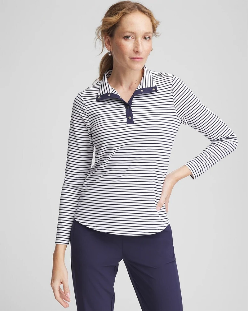 Zenergy® UPF Snap-front Mockneck Pullover