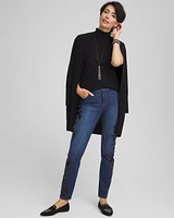 Cashmere Elbow Sleeve Mock Neck Sweater